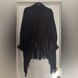 Black Fringe Women Sweater